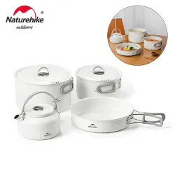 Zestaw ceramicznych naczyń kempingowych NATUREHIKE: trwałe i nieprzywierające